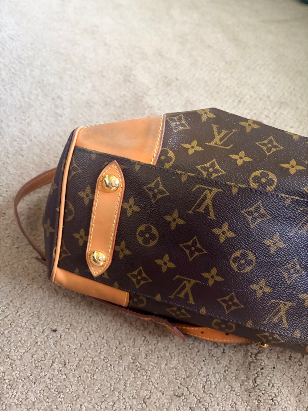 Louis Vuitton Brown Monogram Canvas Shoulder Bag with Tan Leather Trim - Picture 13 of 16